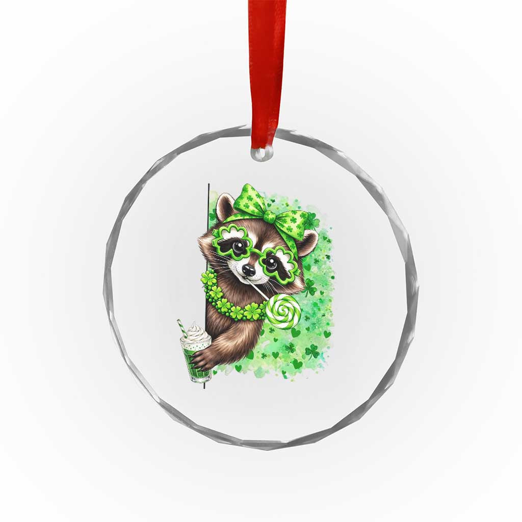 Funny Raccoon St Patricks Day Crystal Glass Ornament Irish Party Animal Gift TS12 Print Your Wear