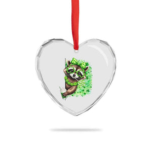 Funny Raccoon St Patricks Day Heart Crystal Glass Ornament Irish Party Animal Gift TS12 Print Your Wear