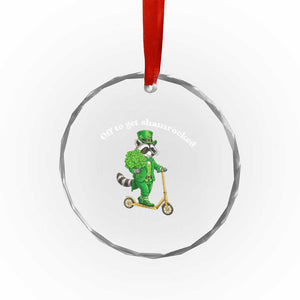 Funny Raccoon St Patricks Day Meme Crystal Glass Ornament Off To Get Shamrocked TS14 Print Your Wear
