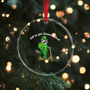 Funny Raccoon St Patricks Day Meme Crystal Glass Ornament Off To Get Shamrocked TS14 Print Your Wear