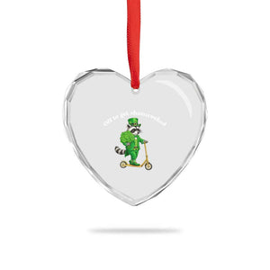Funny Raccoon St Patricks Day Meme Heart Crystal Glass Ornament Off To Get Shamrocked TS14 Print Your Wear