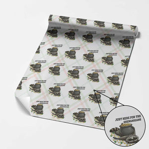 Funny Raccoon St Patricks Day Meme Wrapping Paper Roll Just Here For The Shenanigans TS14 Christmas Plaid Print Your Wear