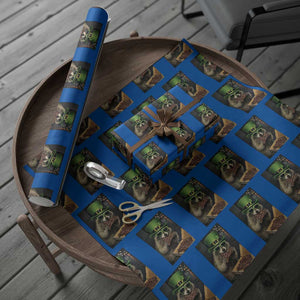Funny Raccoon St Patrick's Day Wrapping Paper Roll Raccoon Eating Corned Beef Meme TS14 Blue Print Your Wear
