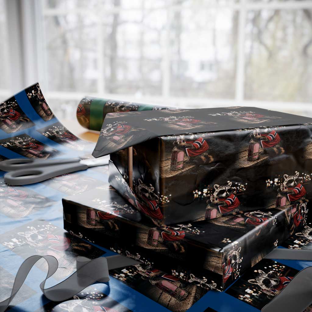 Funny Raccoon Whiskey Sunglasses Norwegian Flag Wrapping Paper Roll Viral Trash Panda Football Texas Souvenir Meme TS14 Black Print Your Wear