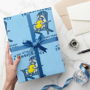 Funny Raccoon Wrapping Paper Roll In The Interest Of Full Transparency It Was Not Easy Peasy Lemon Squeezy TS14 Light Blue Print Your Wear