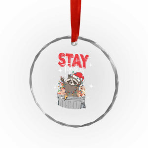 Funny Raccoon Xmas Crystal Glass Ornament Stay Trashy Garbage Trashin Santa Hat TS09 Print Your Wear