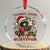 Funny Racoon Christmas Meme Crystal Glass Ornament Tummy Ache Survivor TS14 Transparent Glass 3'' Circle Print Your Wear