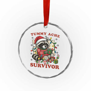 Funny Racoon Christmas Meme Crystal Glass Ornament Tummy Ache Survivor TS14 Print Your Wear