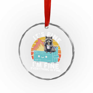 Funny Racoon Crystal Glass Ornament Eating Instant Noodle Cup Dumpster Fire Everything Is Fine Meme TS10 Print Your Wear