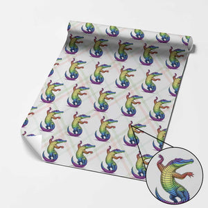 Funny Rainbow Gator LGBTQ Pride Support Wrapping Paper Roll TS12 Christmas Plaid Print Your Wear