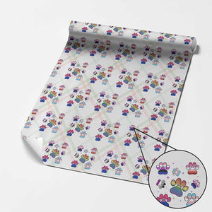 Funny Rainbow Paw Print Pride Wrapping Paper Roll LGBTQ Pet Lover