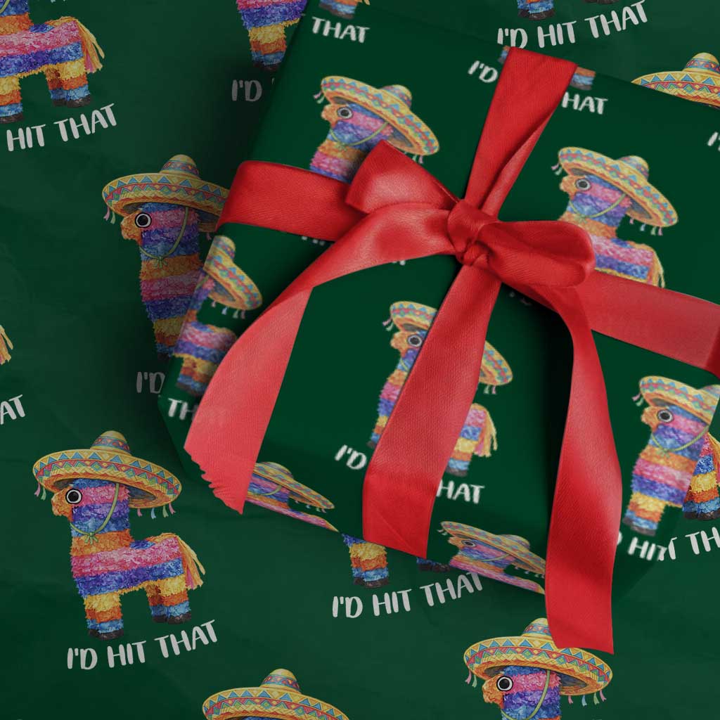 Funny Rainbow Pinata Sombrero Wrapping Paper Roll Id Hit That TS12 Green Print Your Wear