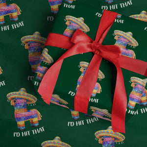 Funny Rainbow Pinata Sombrero Wrapping Paper Roll Id Hit That TS12 Green Print Your Wear