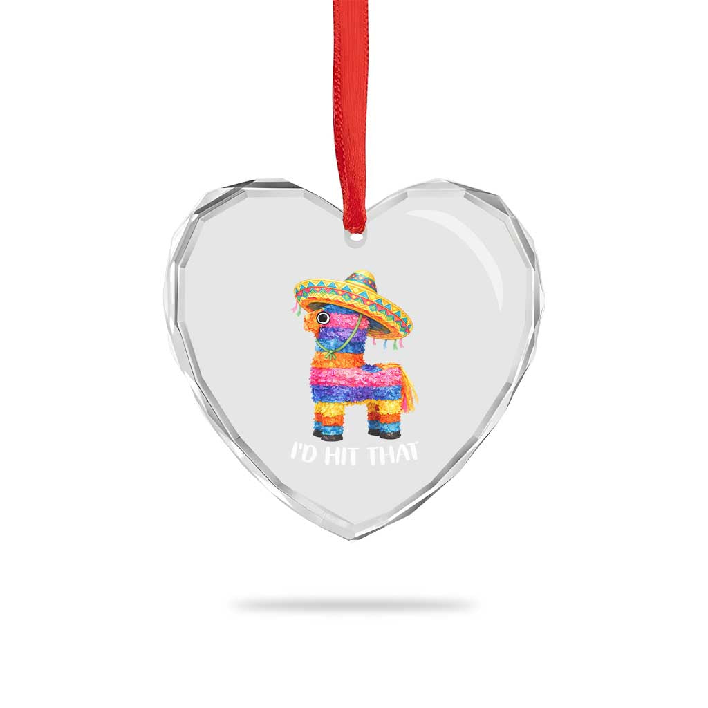 Funny Rainbow Pinata Sombrero Heart Crystal Glass Ornament Id Hit That TS12 Print Your Wear