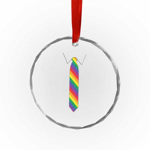 Funny Rainbow Striped Necktie Crystal Glass Ornament LGBT Pride Support Graphic TS12 Print Your Wear