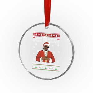 Funny Rapper Christmas Crystal Glass Ornament Gangsta Twas the Nizzle Before Chrismizzle Ugly Xmas TS10 Print Your Wear
