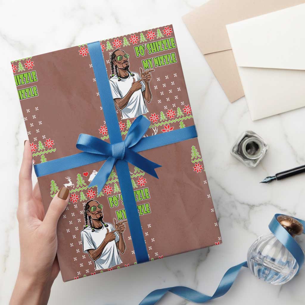 Funny Rapper Meme Xmas Wrapping Paper Roll Fo Shizzle My Nizzle TS02 Mocha Print Your Wear