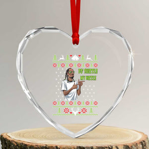 Funny Rapper Meme Xmas Heart Crystal Glass Ornament Fo Shizzle My Nizzle TS02 Transparent Glass 3'' Heart Print Your Wear