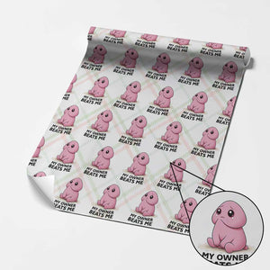Funny Raunchy Meme My Owner Beats Me Wrapping Paper Roll Sarcastic Adult Gag Gift TS12 Christmas Plaid Print Your Wear