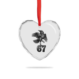 Funny Raven Brainrot Six Seven Meme Gift Heart Crystal Glass Ornament TS12 Print Your Wear