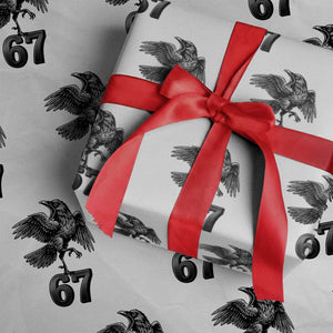 Funny Raven Brainrot Six Seven Meme Gift Wrapping Paper Roll TS12 White Print Your Wear