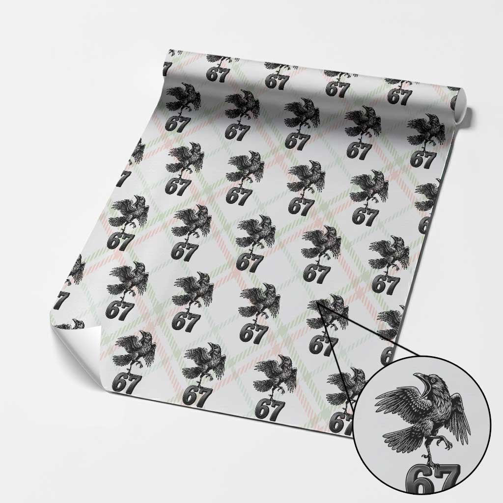 Funny Raven Brainrot Six Seven Meme Gift Wrapping Paper Roll TS12 Christmas Plaid Print Your Wear