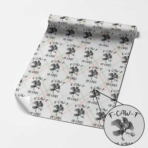 Funny Raven Kicking Crown No Kings Wrapping Paper Roll F Caw F TS12 Christmas Plaid Print Your Wear