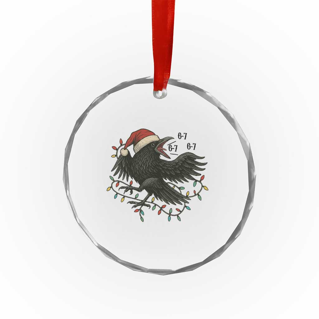 Funny Raven Six Seven Meme Crystal Glass Ornament Christmas Gift For Gen Z TS12 Print Your Wear