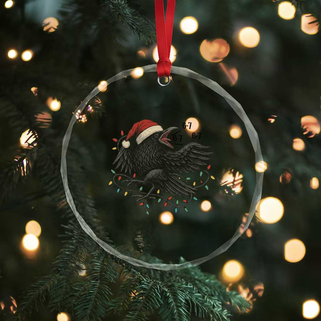 Funny Raven Six Seven Meme Crystal Glass Ornament Christmas Gift For Gen Z TS12 Print Your Wear