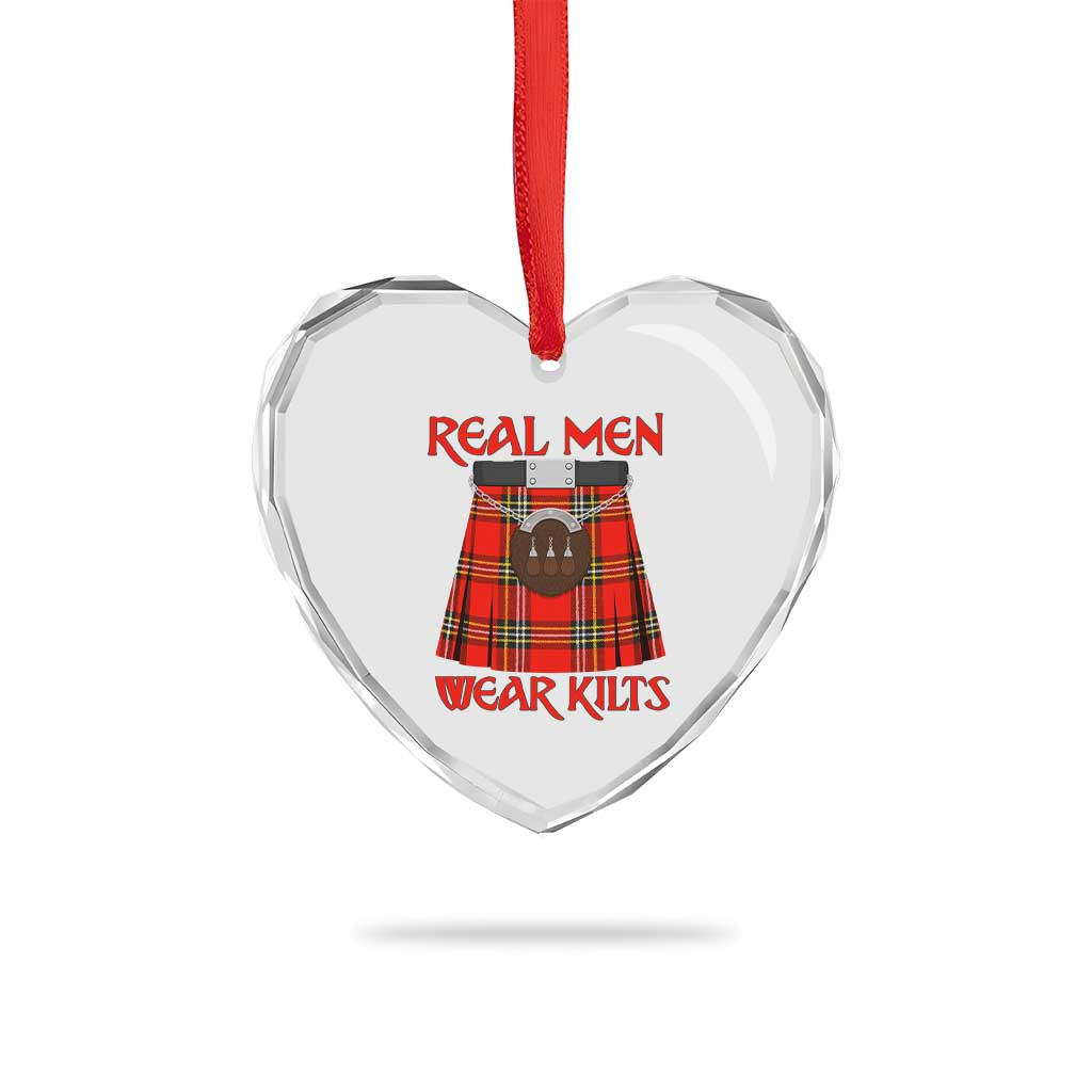 Funny Real Men Wear Kilts Heart Crystal Glass Ornament Scottish Pride TS11 Print Your Wear