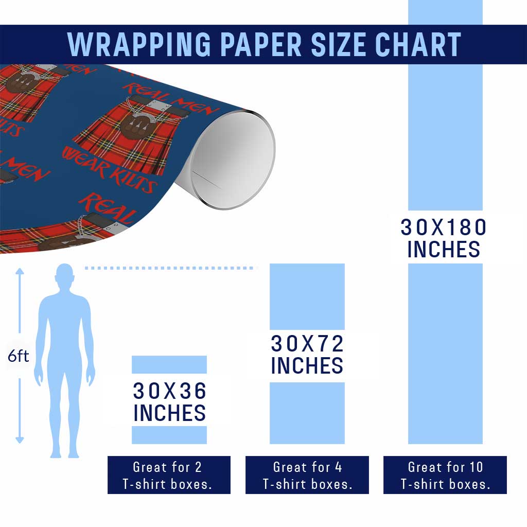 Funny Real Men Wear Kilts Wrapping Paper Roll Scottish Pride TS11 Print Your Wear