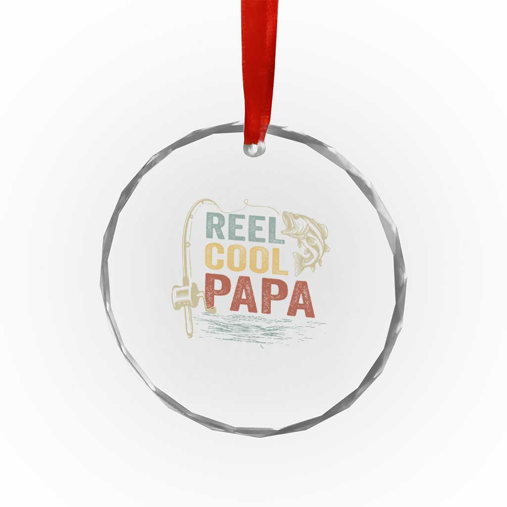 Funny Reel Cool Papa Crystal Glass Ornament Fishing Dad Fisherman Father's Day TS11 Print Your Wear