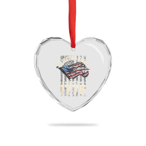 Funny Rejecting Kings Since 1776 Heart Crystal Glass Ornament Vintage American Flag - Print Your Wear
