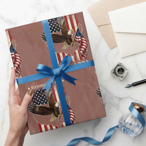 Funny Rejecting Kings Since 1776 Wrapping Paper Roll Vintage American Flag Bald Eagle - Print Your Wear