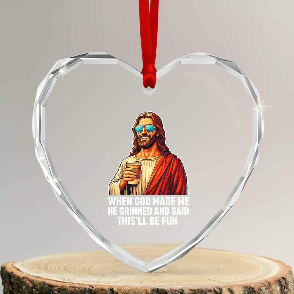 Funny Religious Jesus Heart Crystal Glass Ornament Wait Im Goated TS12 Transparent Glass 3'' Heart Print Your Wear
