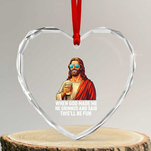 Funny Religious Jesus Heart Crystal Glass Ornament Wait Im Goated TS12 Transparent Glass 3'' Heart Print Your Wear