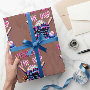 Funny Respect The Drip Baseball Mask Wrapping Paper Roll Sports Lover TS12 Mocha Print Your Wear