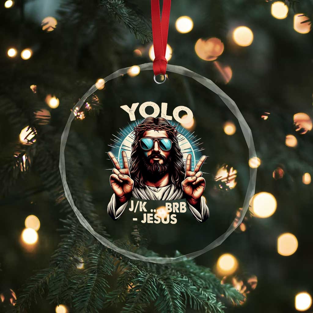 Funny Resurrection Christians Easter Day Crystal Glass Ornament Yolo JK BRB Jesus TS11 Print Your Wear