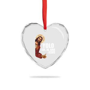 Funny Resurrection Christians Easter Day Heart Crystal Glass Ornament YOLO LOL JK BRB Jesus TS11 Print Your Wear