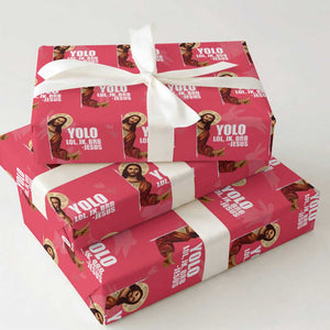 Funny Resurrection Christians Easter Day Wrapping Paper Roll YOLO LOL JK BRB Jesus TS11 Red Print Your Wear