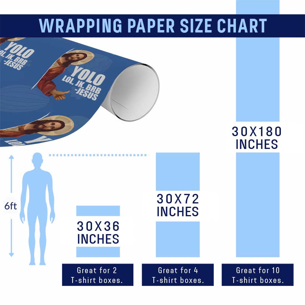 Funny Resurrection Christians Easter Day Wrapping Paper Roll YOLO LOL JK BRB Jesus TS11 Print Your Wear