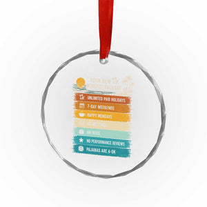 Funny Retirement Gift Crystal Glass Ornament New Benefits Package Retro Retired 2026 TS10 Print Your Wear