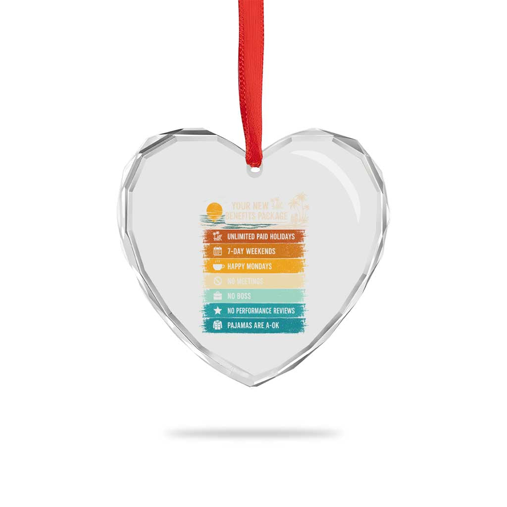 Funny Retirement Gift Heart Crystal Glass Ornament New Benefits Package Retro Retired 2026 TS10 Print Your Wear