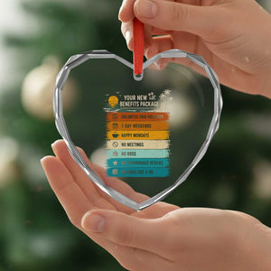 Funny Retirement Gift Heart Crystal Glass Ornament New Benefits Package Retro Retired 2026 TS10 Print Your Wear