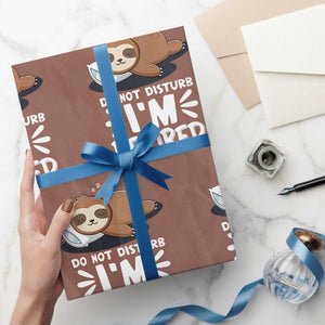 Funny Retirement Gifts Wrapping Paper Roll Do Not Disturb Im Retired Sloth
