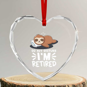 Funny Retirement Gifts Heart Crystal Glass Ornament Do Not Disturb Im Retired Sloth
