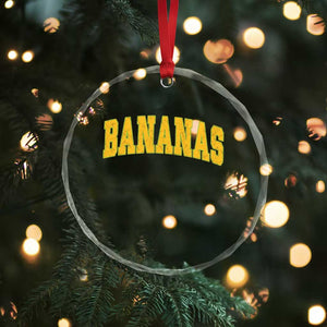 Funny Retro Bananas Crystal Glass Ornament Vintage Banana Gifts Yellow Varsity TS10 Print Your Wear