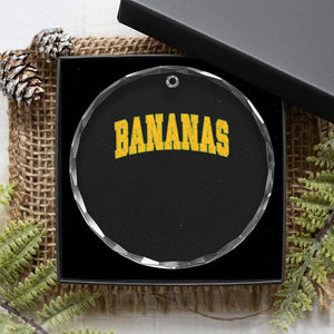 Funny Retro Bananas Crystal Glass Ornament Vintage Banana Gifts Yellow Varsity TS10 Print Your Wear