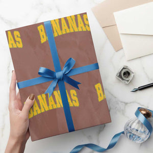 Funny Retro Bananas Wrapping Paper Roll Vintage Banana Gifts Yellow Varsity TS10 Mocha Print Your Wear