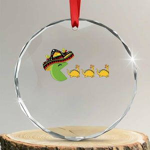 Funny Retro Game Tacosaurus Crystal Glass Ornament Cinco De Mayo Taco Lover Gift TS12 Transparent Glass 3'' Circle Print Your Wear